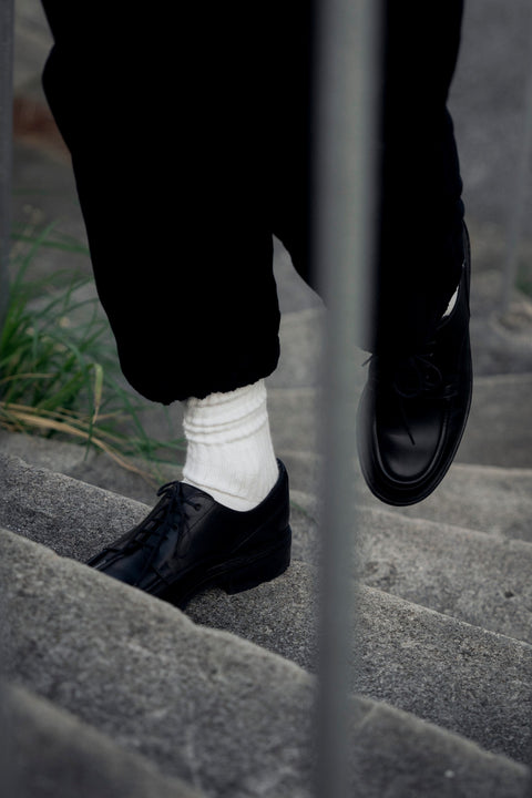 BARAILLE & GARMENTS リブソックス | American Sea Island Cotton Rib Socks Cream