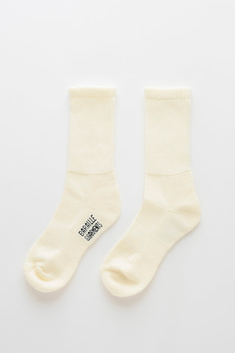 BARAILLE & GARMENTS リブソックス | American Sea Island Cotton Rib Socks Cream