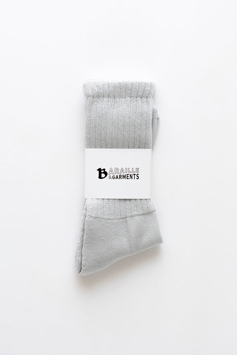 BARAILLE & GARMENTS リブソックス | American Sea Island Cotton Rib Socks Gray