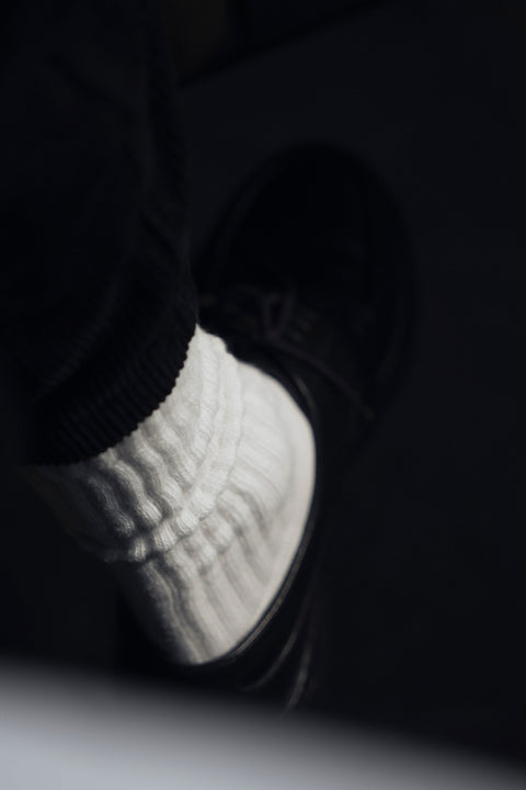 BARAILLE & GARMENTS リブソックス | American Sea Island Cotton Rib Socks White
