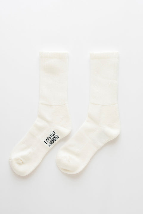BARAILLE & GARMENTS リブソックス | American Sea Island Cotton Rib Socks White