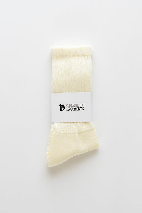 BARAILLE & GARMENTS リブソックス | American Sea Island Cotton Rib Socks Cream