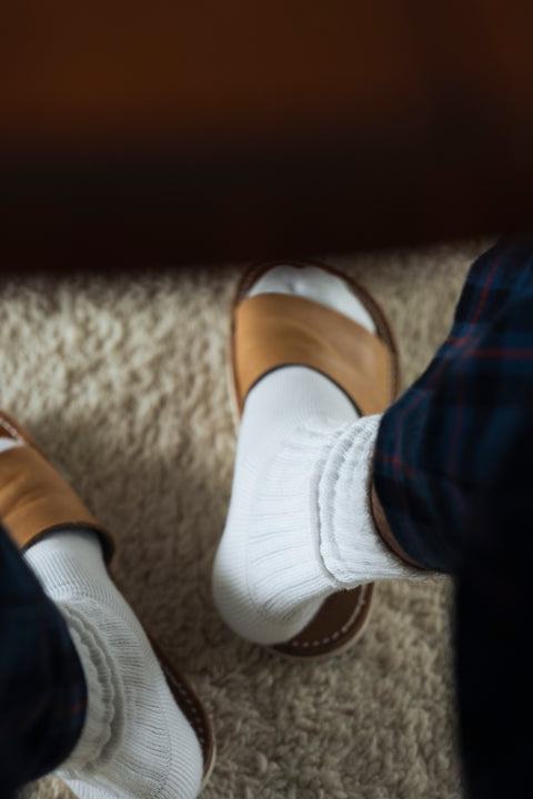 BARAILLE & GARMENTS リブソックス | American Sea Island Cotton Rib Socks Cream