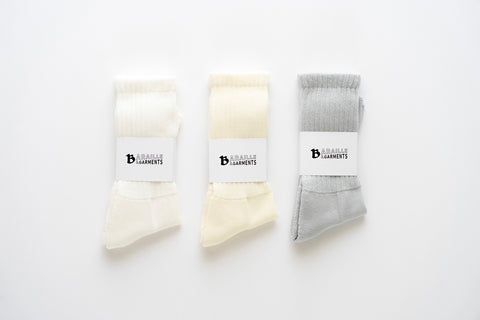 BARAILLE & GARMENTS リブソックス | American Sea Island Cotton Rib Socks Cream