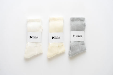 BARAILLE & GARMENTS  リブソックス | American Sea Island Cotton Rib Socks Gray