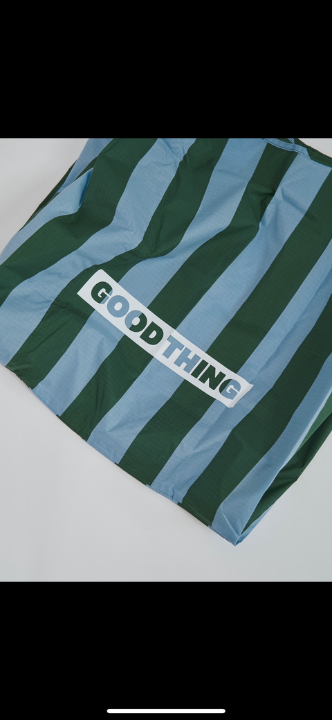GOODTHING × BAGGU エコバッグ　green stripe
